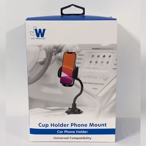 NEW Just Wireless Cup Holder Phone Mount, 360° Rotation, Universal Compatibility